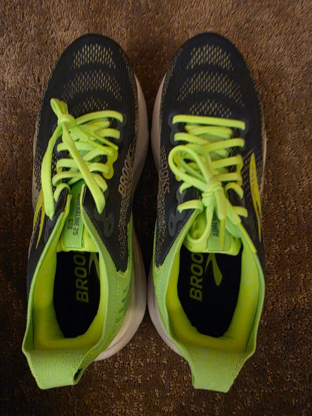 Brooks Men’s Athletic Shoes - Black and Neon Green